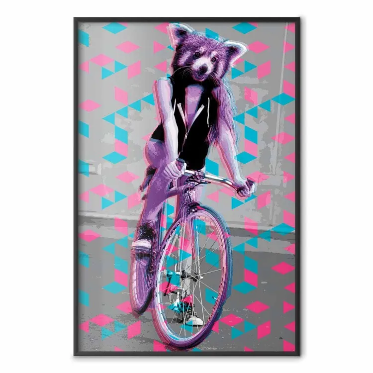Woman-Monkey on a Bike - geometric abstraction with an animal motif