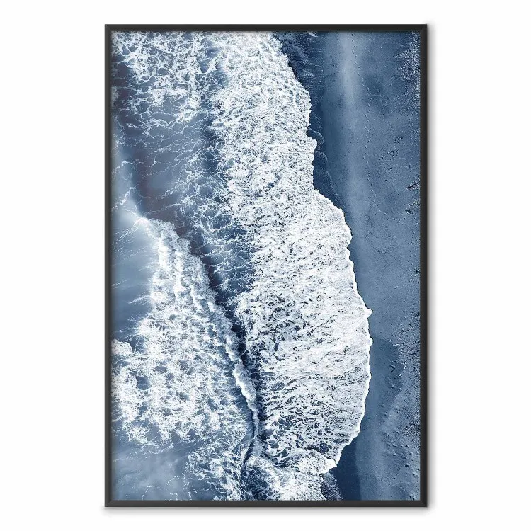 Waves of Melancholy - landscape immersed in blue sea from a bird's eye view