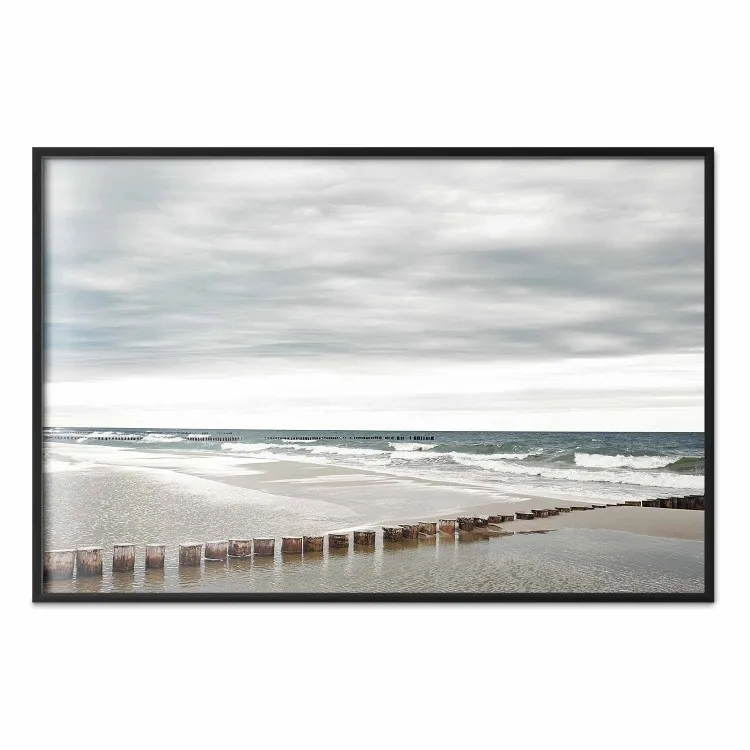 Baltic Sea - Scandinavian beach landscape with turbulent waves