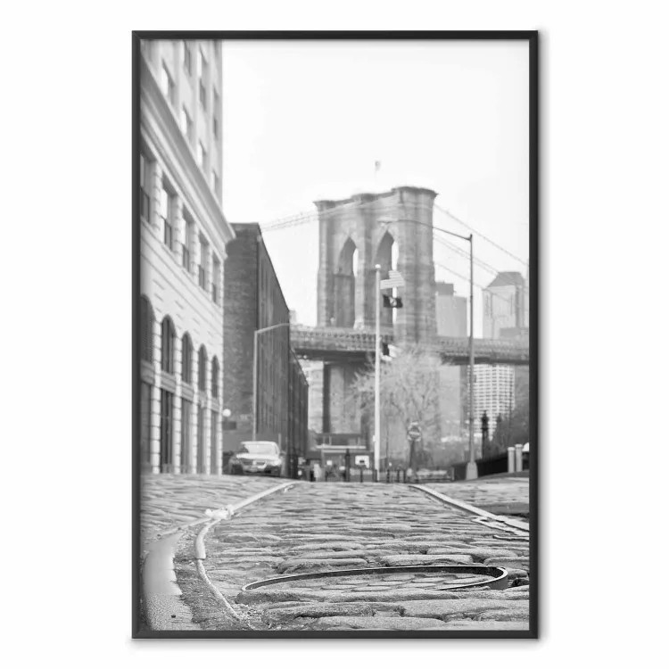 Brooklyn Bridge - black and white composition with New York architecture
