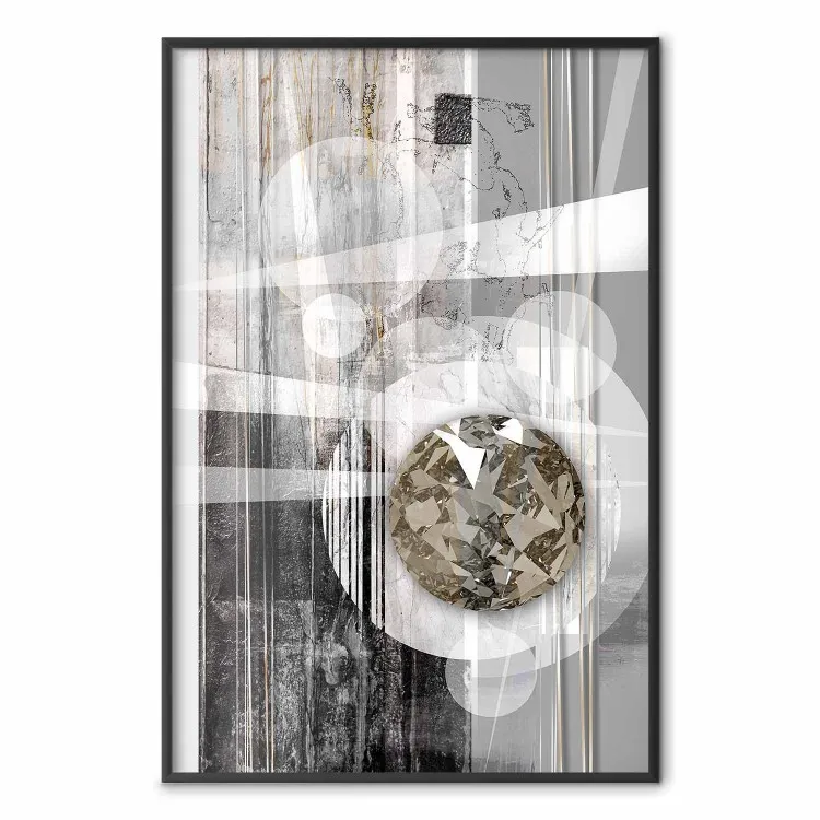 Silver Symmetry - industrial abstraction with a sphere on an irregular background