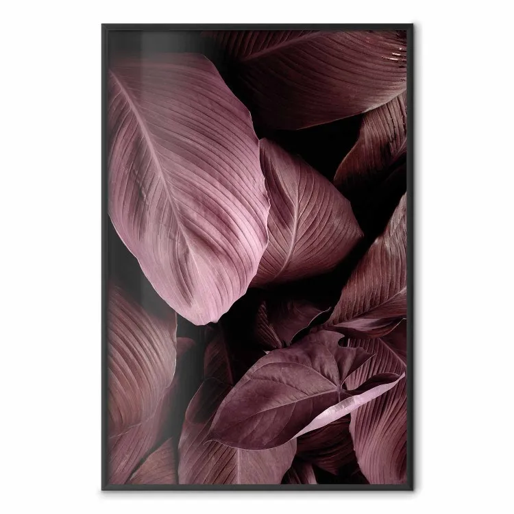Velvety Leaves - landscape of shiny brown leaves from various plants