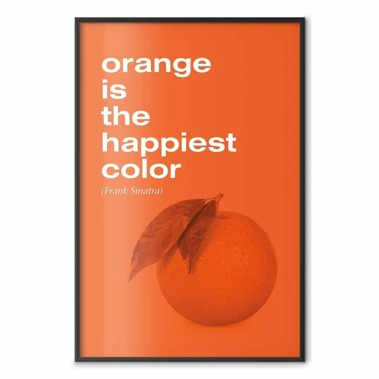 The Happiest Colour - quote and orange fruit on orange background