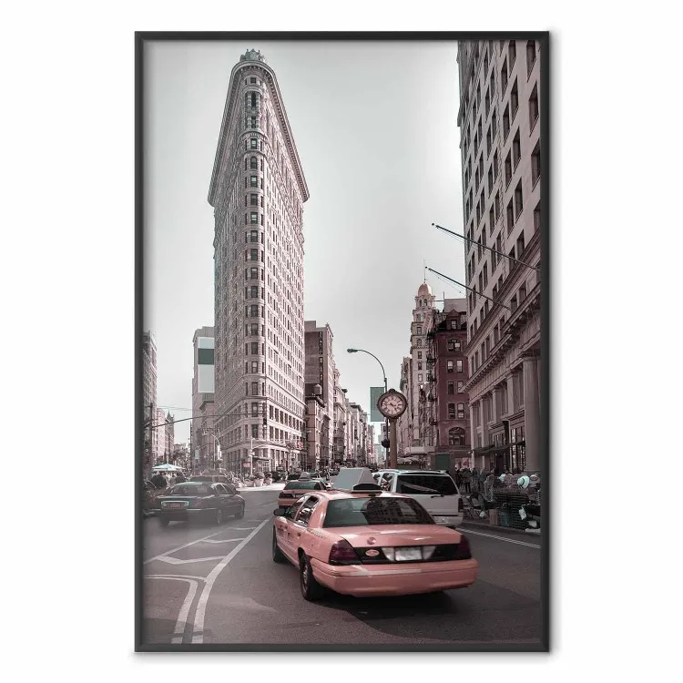 Urban Traffic - New York City architecture against backdrop of cars