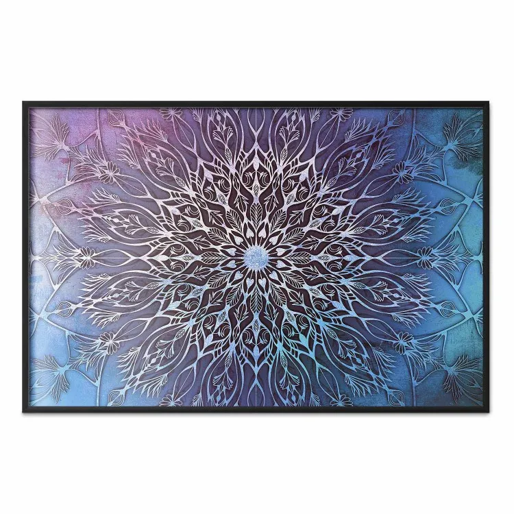 Center - patterned oriental mandala on colorful background in zen motif