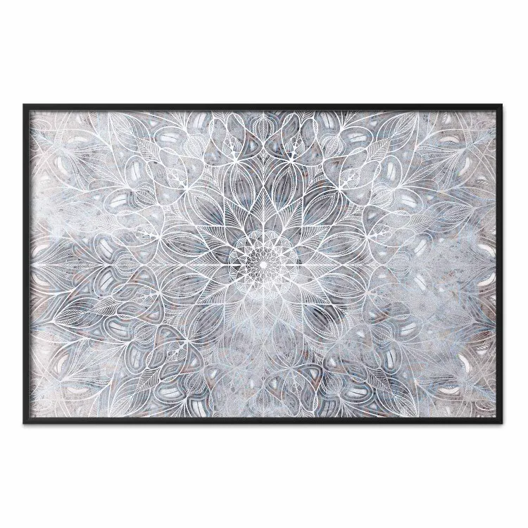 Hazy Mandala - white oriental mandala in zen motif