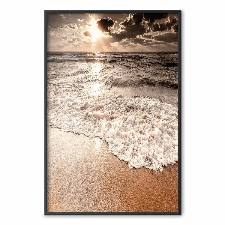 Wave Space - beach and sea landscape against sunlight rays