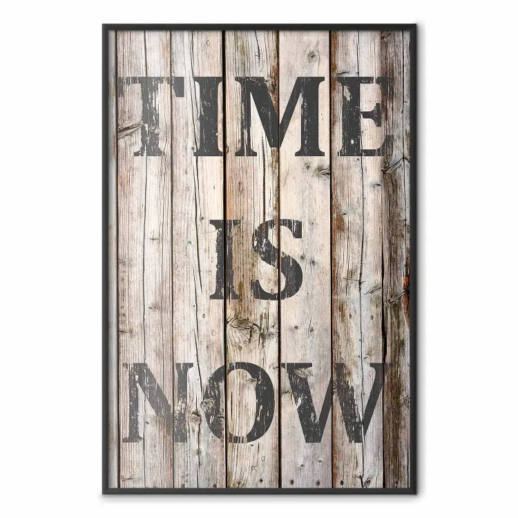 Retro: Time Is Now - English text on a background of retro-style boards