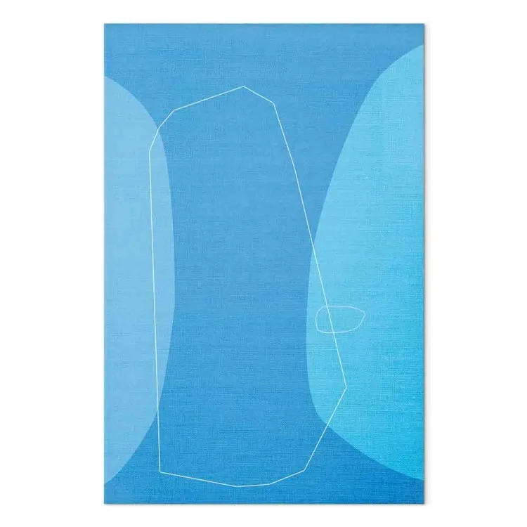 White polygon on blue background - modern geometric abstraction