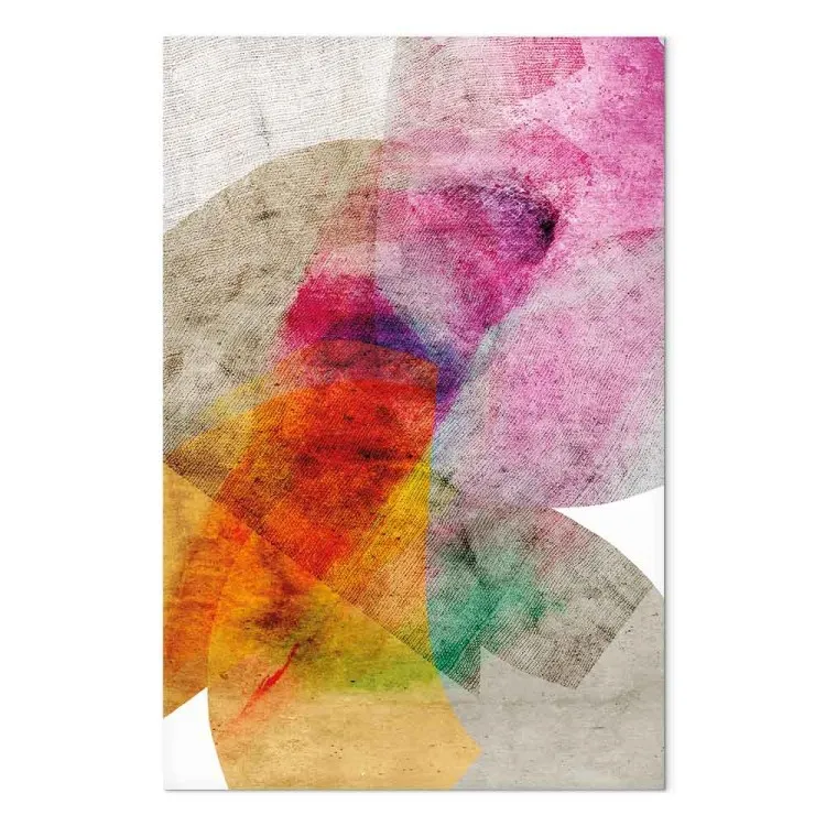 Kaleidoscope (1-part) vertical - colorful abstraction and beige background