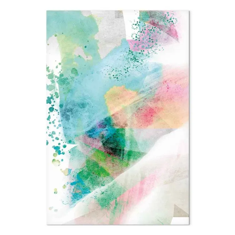 Watercolor Mosaic (1-part) vertical - cheerful colorful abstraction