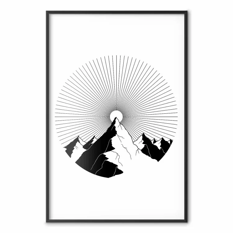 Summit Zenith - abstract black mountain landscape on white background