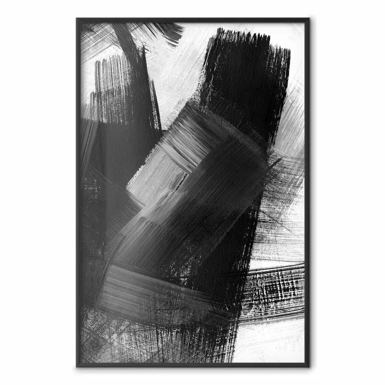 Trouble - artistic black composition of patterns on a light white background