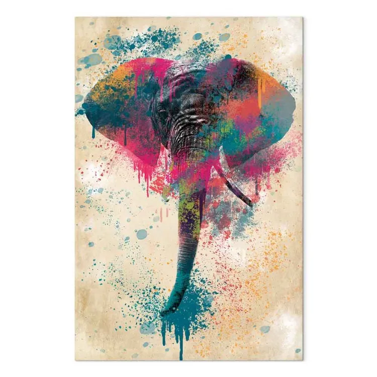 Elephant's Trunk (1-part) vertical - futuristic multicolored elephant