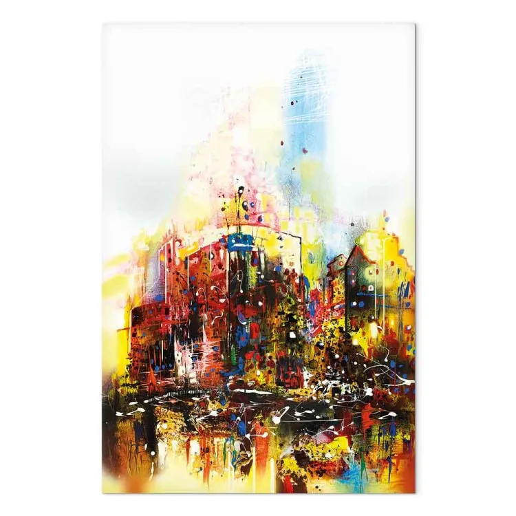 Colorful Journey (1-piece) Vertical - colorful abstraction of a city