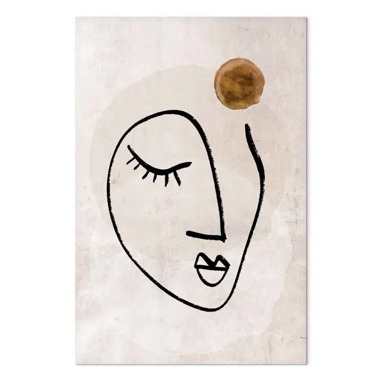 Romantic Thought (1-piece) Vertical - face line art in a boho motif