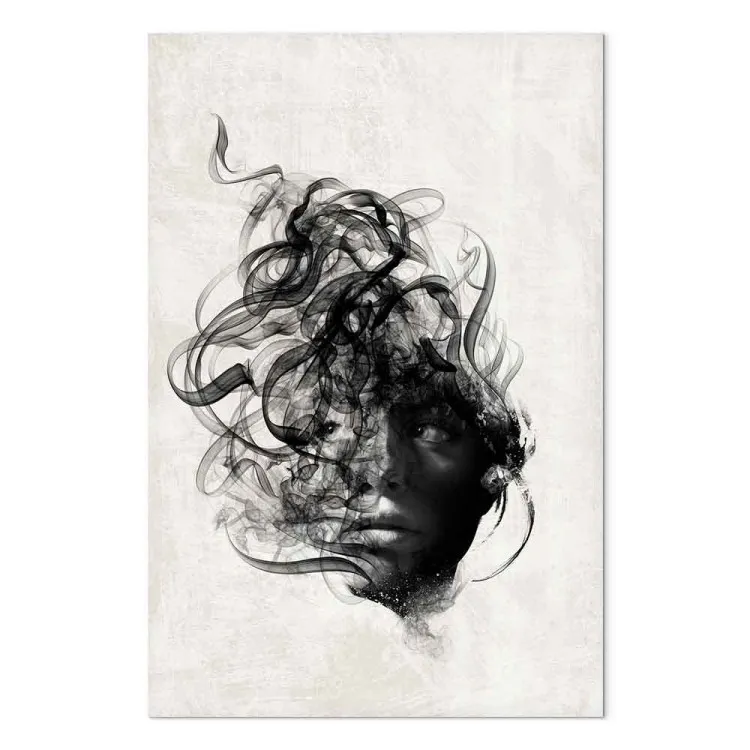 Scattered Thoughts (1-piece) Vertical - abstract black face