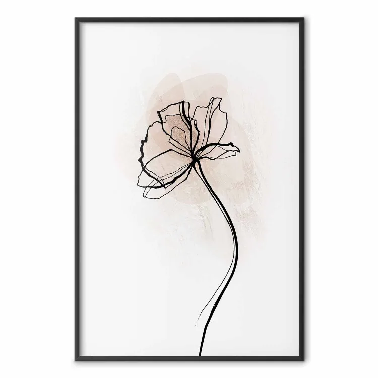 Right to the Sun - abstract line art of a plant on a light background