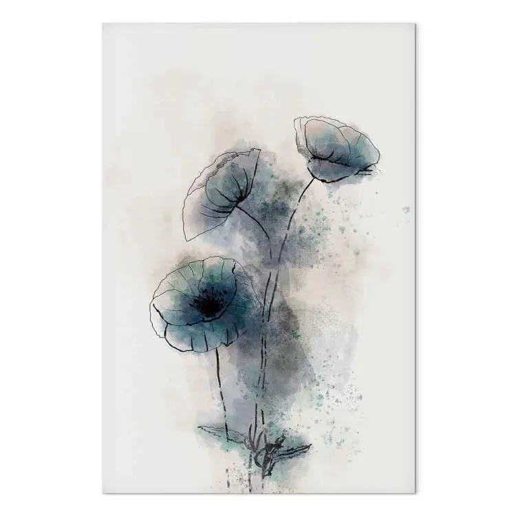 Blue Poppies (1-piece) Vertical - abstract blue poppies