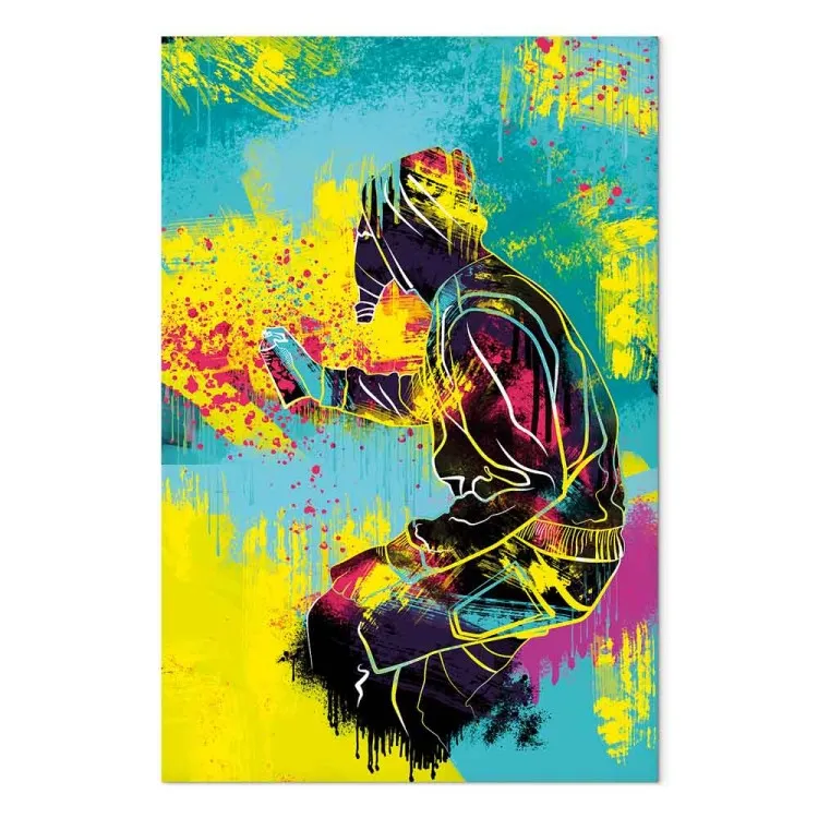 Street art - youthful, colourful graphic with human figure