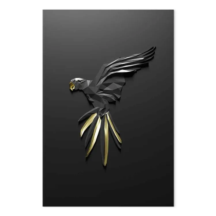 Black Parrot (1-piece) Vertical - bird with geometric texture