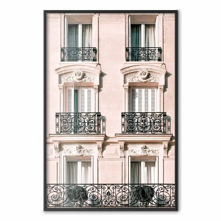 Sunny Facade - building architecture with patterned window frames