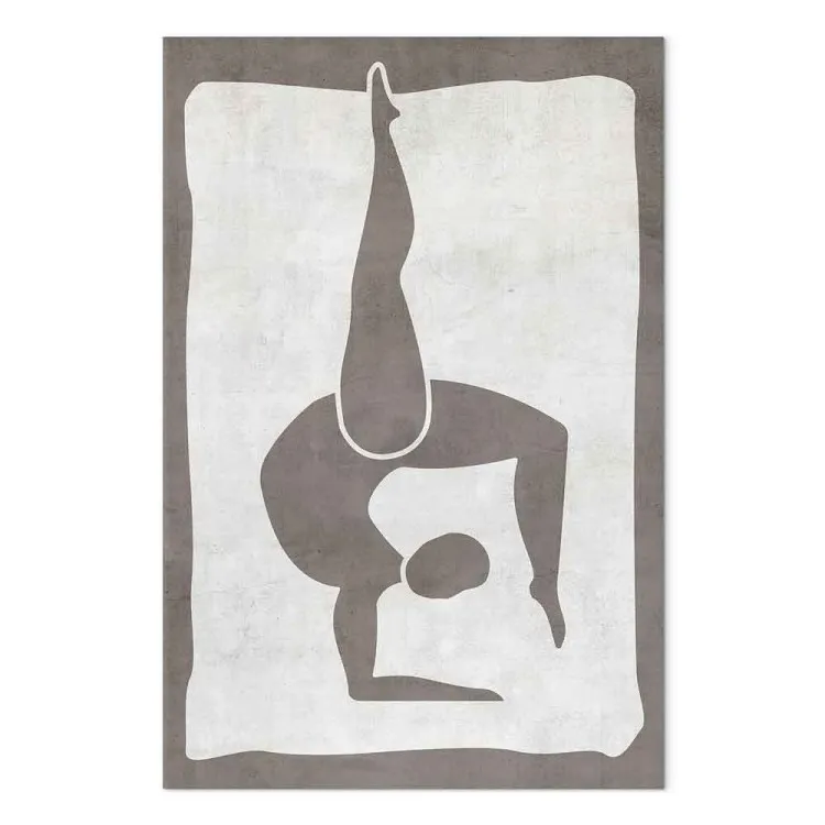 Gymnastic pose - scandi boho style graphic in grey colours
