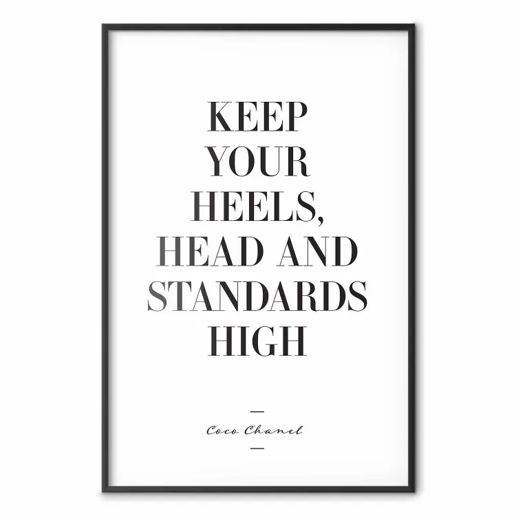 High Heels - English quotes in the form of a citation on a white background
