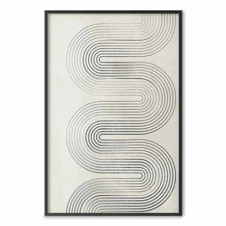 Geometric Wave - abstract waves in the form of lines on a gray background