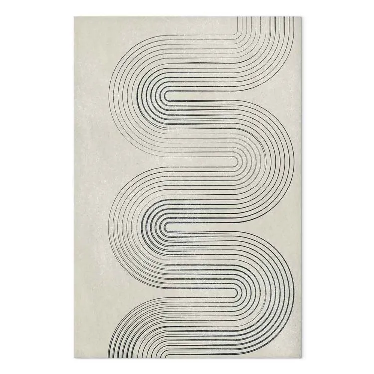 Symmetrical black wave - abstraction in grey tones in japandi style