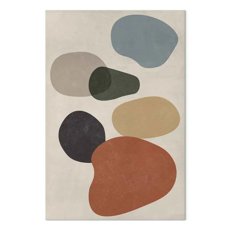 Colourful, uneven stones - japandi style abstraction