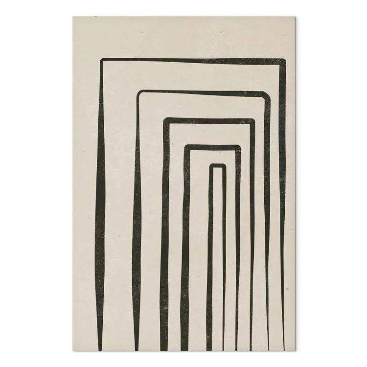 Row of columns - abstraction on beige background in japandi style