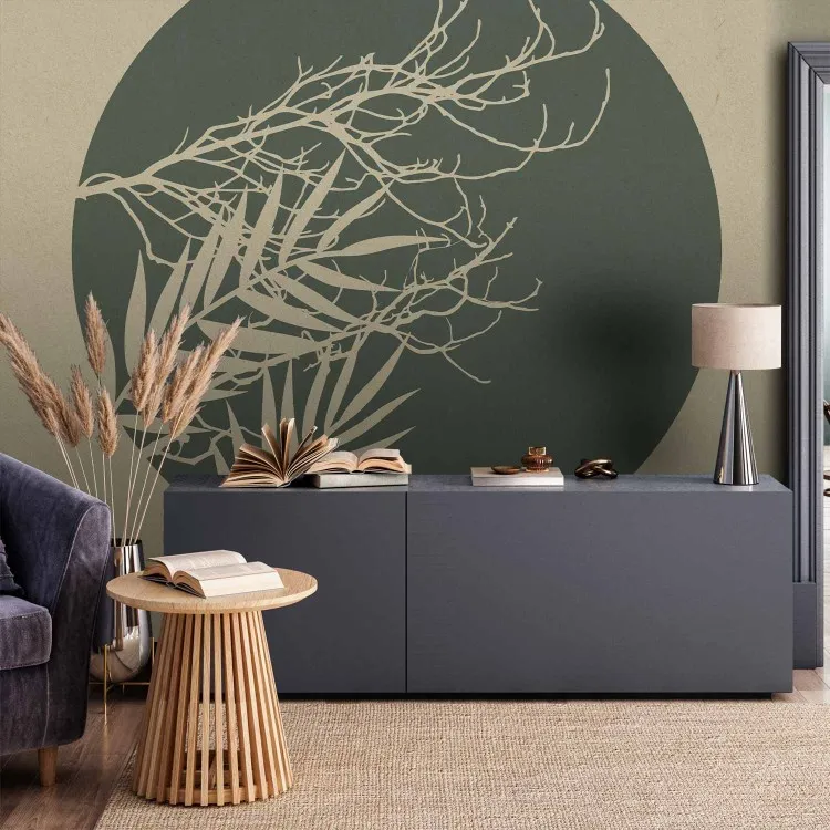 Breath of Japan - subtle japandi style abstraction with leaves in a circle