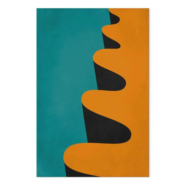 Modernistic, orange wave - geometric abstraction