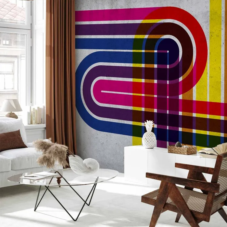 Colorful roads - Geometric abstraction with wrapped straps