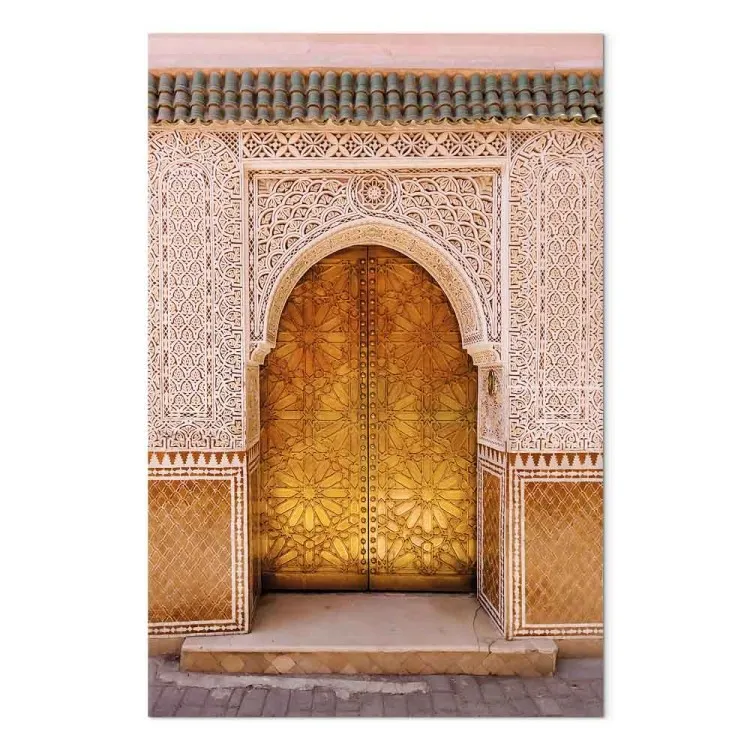 Arab Splendor (1-piece) Vertical - golden ornaments on the wall