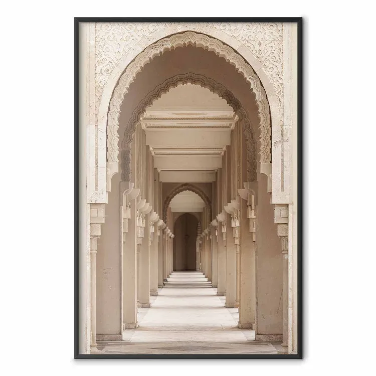 Oriental Arches - bright corridor architecture amidst columns in Morocco