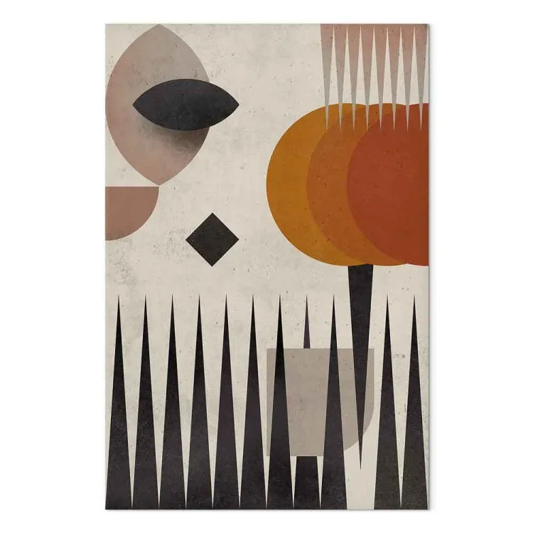 Nature shapes - abstract, geometric landscape with mountains and sky