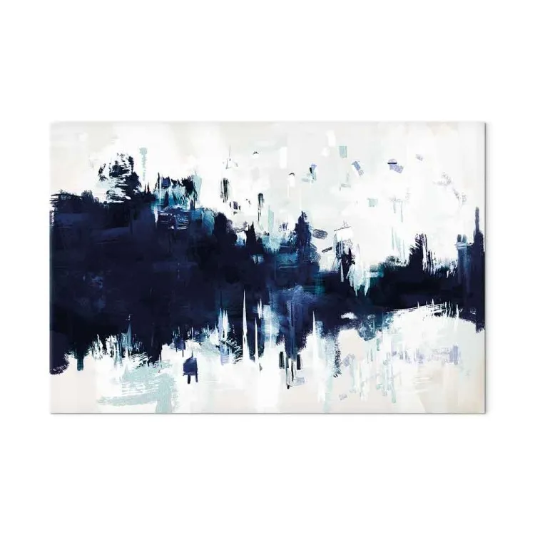 Blue in white - Abstraction with streaks in classic blue