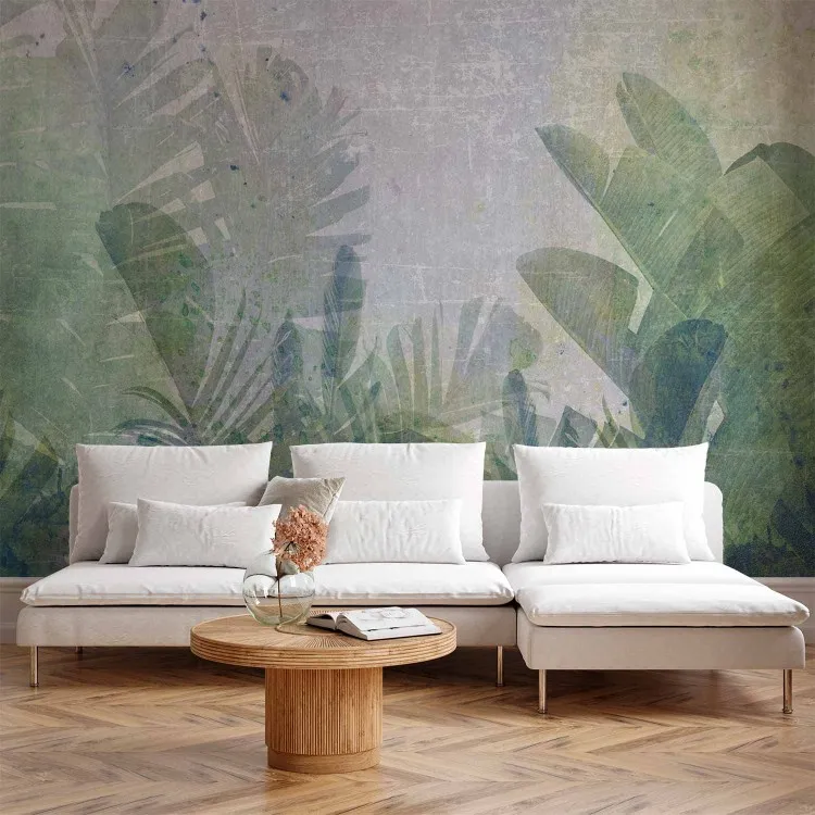 Banana field in the jungle - exotic plant motif with green leaves