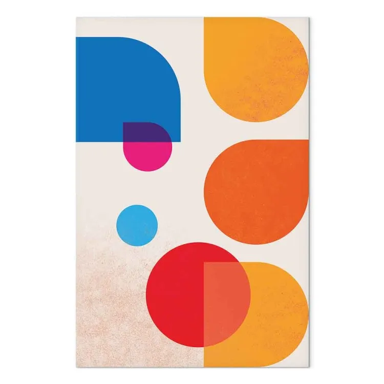 Colorful, Geometric Figures - Abstract theme on a beige background