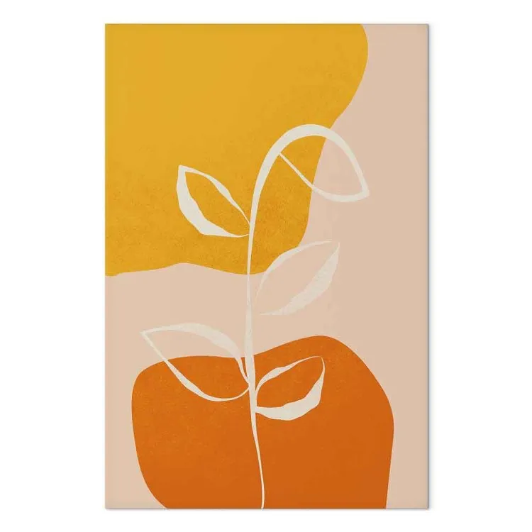 White twig - Abstract botanical motif in pastel colors