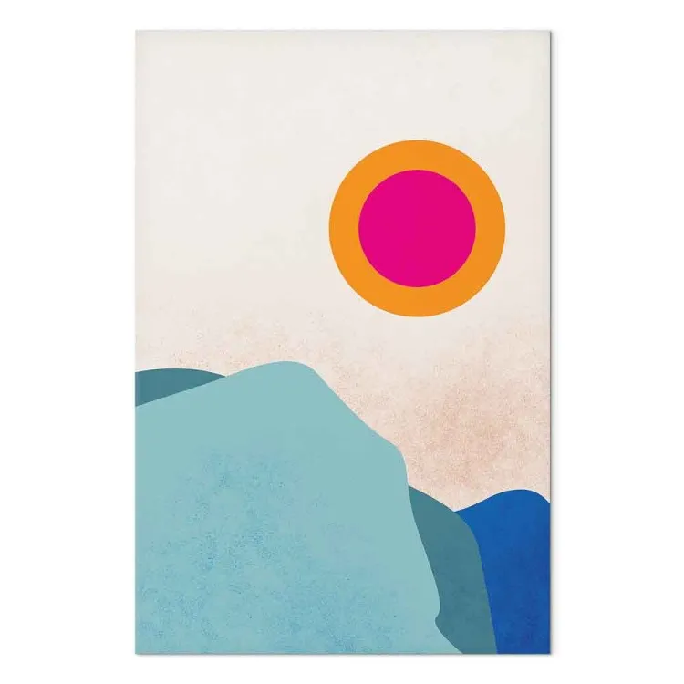Ice fjord - abstract Scandinavian landscape with the sun