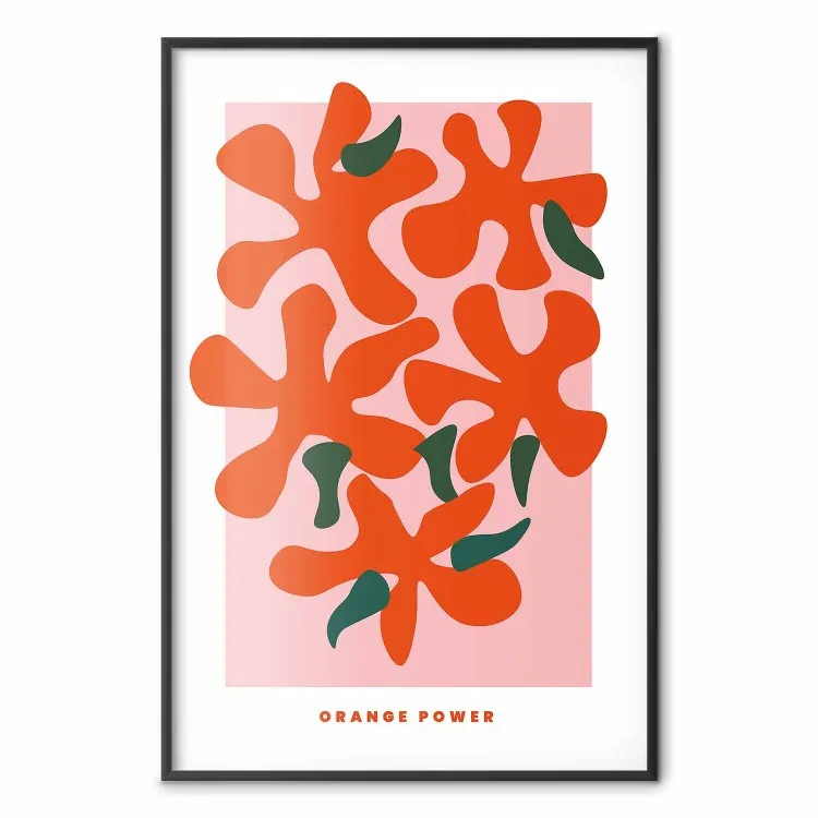 Orange Bouquet - abstract colorful flowers and English texts