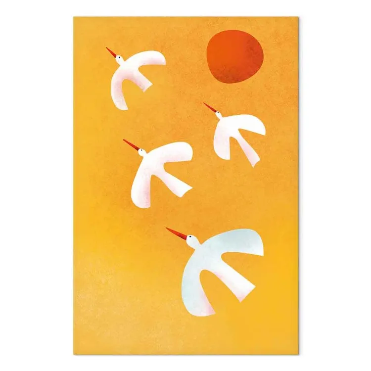 Four storks - Colorful graphics inspired by illustrations for children