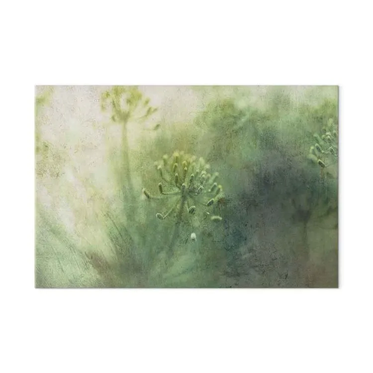 May flowers in the fog - graphics with green, wild flowers