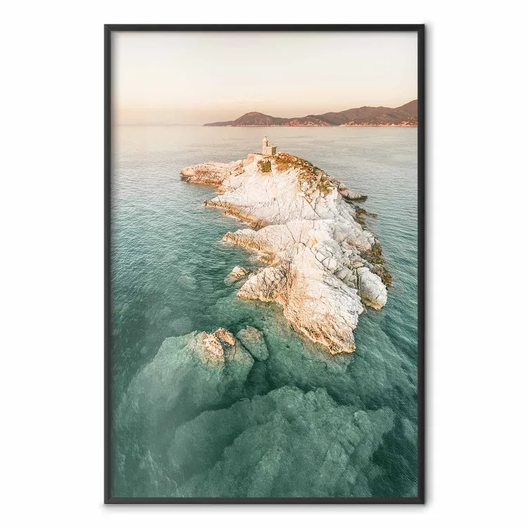 Scoglietto - rocks and sea against the majestic landscape of Italy