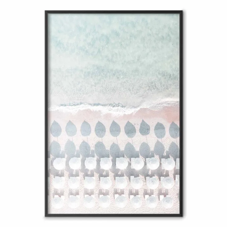 Sardinia Beach - bird's eye view of the azure sea and beach umbrellas