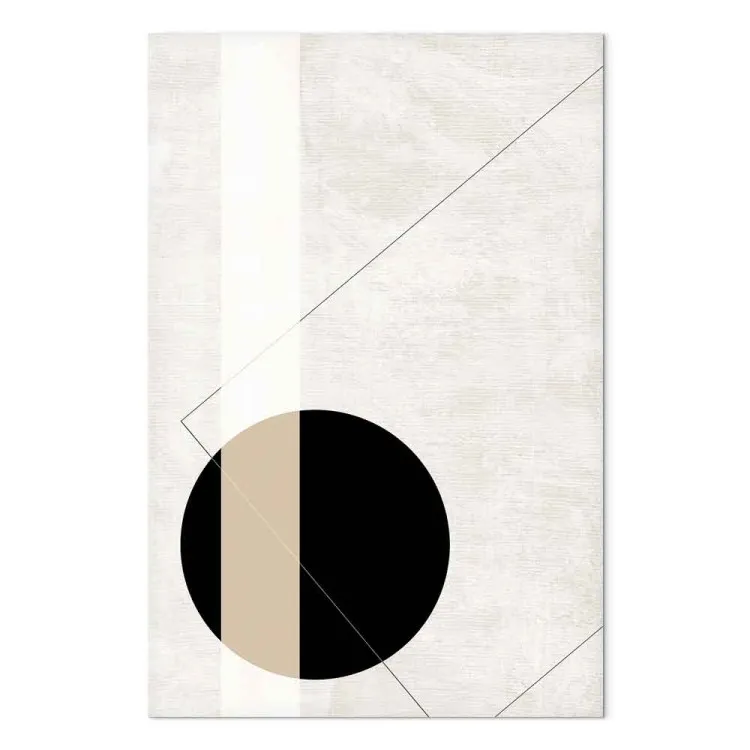 Black wheel - geometric abstraction on a beige background