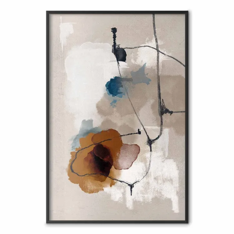 Summer Landscape - floral abstraction with a flower on an uneven background